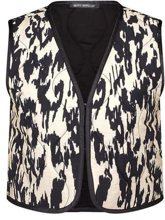 Betty Barclay Damen Wendeweste ohne Arm 46, Schwarz/Weiß