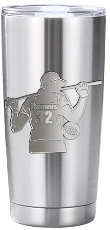 VWCSDSCS Tazza isolata in acciaio inox con coperchio, per giocatore di golf, capacità 590 ml, con coperchio, nome e numero, regalo per gli amanti del golf, papà, uomini, ragazzi, mariti
