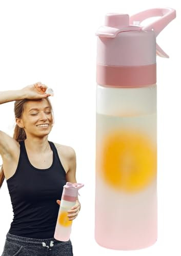 Spray de botella de agua - botella de agua de acero inoxidable versátil | Botella de agua de de hidratación sin problemas con una correa de mango | Botella de agua de bebida a prueba de fugas