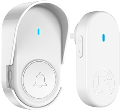 Smart Home Timbre inalámbrico con alerta de interferencia de largo alcance, ideal para ancianos, fácil instalación enchufable Ytp319 (blanco, talla única)