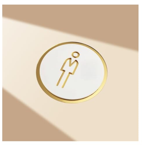 Toilettenschild 1 Stück 12 cm/4,72 Zoll Türschild for Herren- und Damentoiletten, warmes Erinnerungsschild, Toilettenbeschilderung, Tür, selbstklebend(Male)