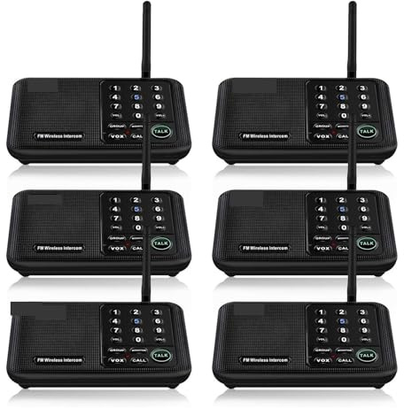 Wireless Intercom, One Piece Wireless Intercom System for Home House Business Office 5280 Ft Long Range 10 Channel Room to Room Communication System(Nero)