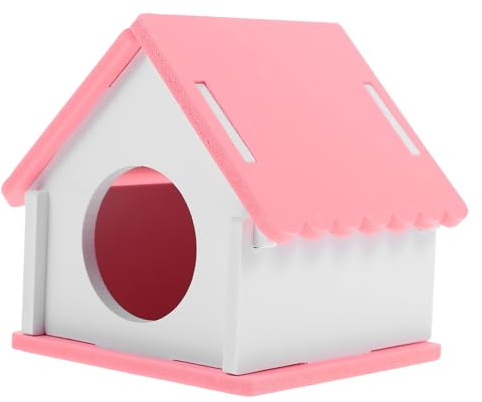 ANDRESLAD Abri Douillet pour Petits Animaux Style Ferme Rose Cachette Confortable pour Hamsters Chinchillas et Cochons Fournitures Pratiques pour Rongeurs