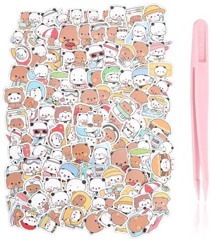 120 Stück Bubu Dudu Aufkleber Set mit 1 Pinzette, SüßE Bubududu Sticker | Dudu Sticker Bubududu Aufkleber, Im Kawaii Cute Cartoon Stil Stickers,für Journaling Scrapbooking DIY Dekoration Laptop Phone