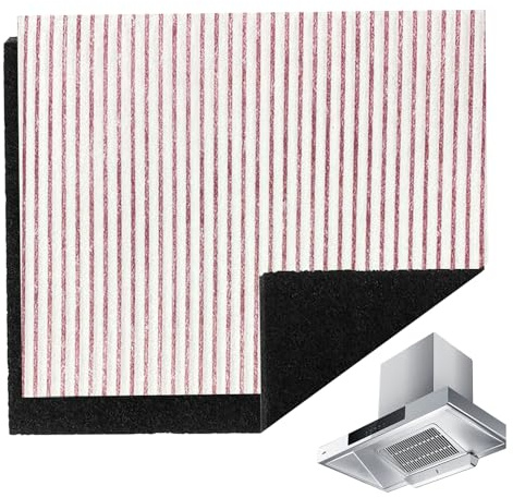 WAIZHIUA Filtre à charbon actif universel + filtre à graisse plat 5 mm d'épaisseur Filtre à graisse au charbon actif 47 x 57 cm Découpable pour toutes les hottes aspirantes