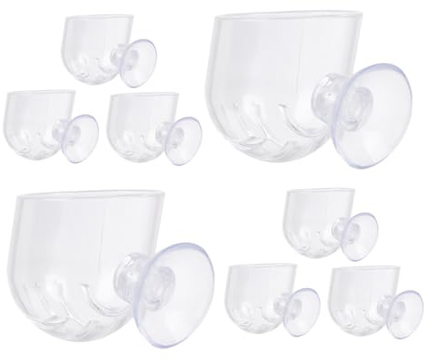 FIXOSHEE 8 Pièces Pot Fleur Suspendu Transparent avec Ventouse Vase Mural Polyvalent pour Aquarium et Culture Hydroponique Support Décoratif pour Plantes Intérieur
