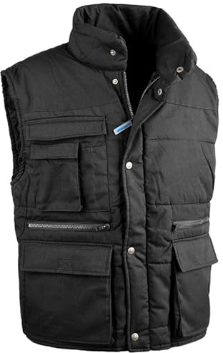 Generico Gilet da lavoro Sottozero modello Antares, colore nero, imbottito (IT, Testo, 3XL, Regular, Regular, Nero)