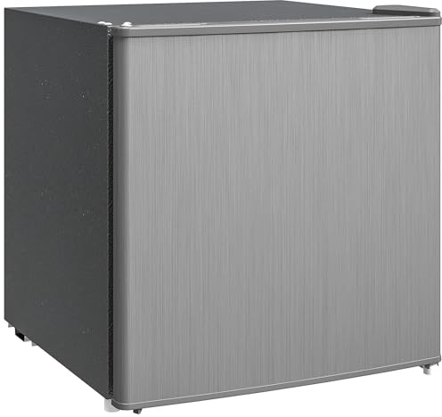 HOMCOM Mini congélateur Température Réglable de -14 à -24°C Compact 35L - étagère Amovible - Porte réversible Classe E - 47 x 44,2 x 48,8 cm - Gris