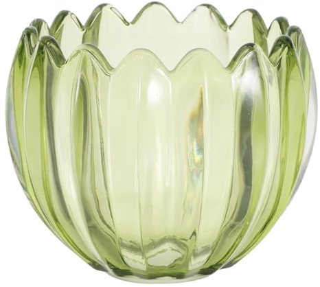 Green Vintage Tulip Glass Lampshade Hole 42mm for Chandelier | Smooth Surface, Easy to Clean, Low Maintenance Finish, Living Room Use with Small Bedside Lamps