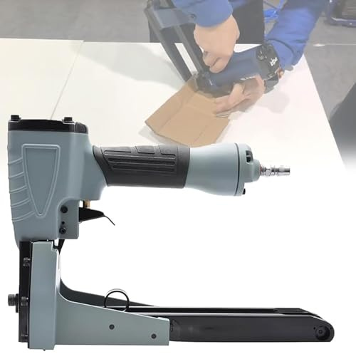 Pneumatic Staple Gun, 15-18 Gauge Cardboard Box Stapler, Adjustable Nailing Depth, 35mm Crown Width, 1/4 Air Inlet, for Carton Box Closing