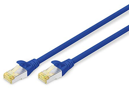 DIGITUS Cable LAN Cat 6A – 3 m – S/FTP apantallado – Azul | 10 Gbit/s – PoE++ – AWG 27/7 – LSZH – Cable de red RJ45 – Compatible con Cat 6 y Cat 7