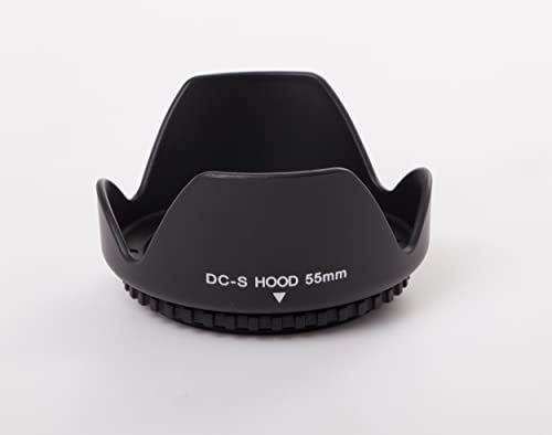 vhbw Paraluce per 55 mm obiettivo nero, plastica, rotondo, 8 cm