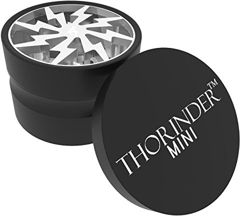 Thorinder 50mm Mini Herb Grinder 4 Piece Color Silver Crusher Premium Quality Aluminium with Pollen Catcher&Free Scrapper