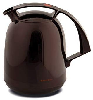 ROTPUNKT Isolierkanne 810 FAY 1,0 l | Zweifunktions-Drehverschluss | BPA-frei - gesundes Trinken | Made in Germany | Warm + Kalthaltung | Glaseinsatz | Black Cherry