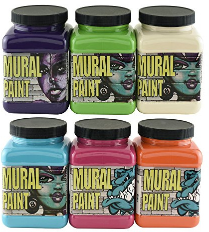 Chroma Mural Paint 16 Oz Set of 6 Brights