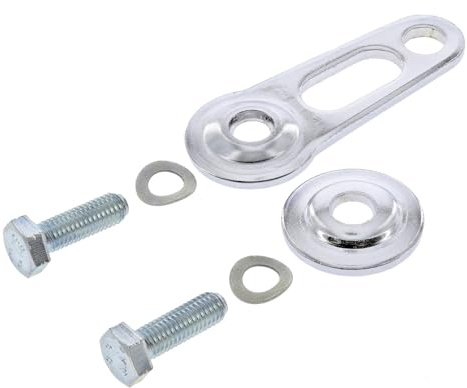 Set 1x Halter, 1x Scheibe, 2x Schraube für Tachometer und DZM - neu verchromt - für Gußgabelführung - verstärkte Ausführung - S50, S51, S70