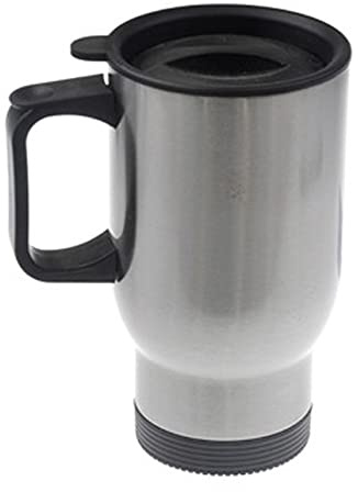 Stainless Travel Mug Silver for Sublimation Dye Heat Press Transfer Thermal Coating 1 piece 15 x 8 cm with individual white Box