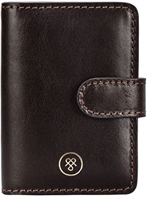 Personalisiert Maxwell-Scott Hochwertiger Leder Mini-Taschenkalender Alvito in Dunkelbraun