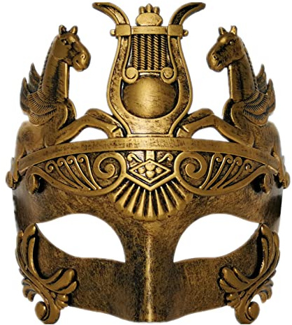 Ubauta Goldene antike griechische spartanische Krieger römischer Gladiator Maske, für Maskerade Kostüm Party/Karneval/Phantom der Oper/Ball