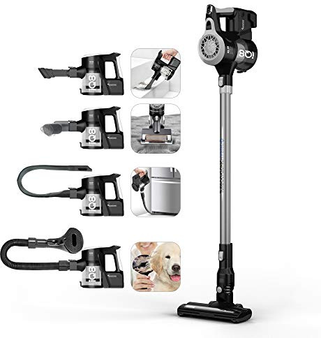 TurboTronic - Akku Staubsauger 22.2V LI-ION, kabelloser 2 in 1 Boden- /Handstaubsauger, beutellos, ultra-Leichtgewicht, extrem starke Saugkraft > 8 kPa, inkl. umfangreichen Zubehör