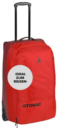 ATOMIC TROLLEY 90L Reisetasche - Rot - Hochwertige Reisetasche mit Rollen - Koffer zum Skifahren - Trolley mit mehreren Fächern - Wasser- & schmutzabweisender Reisekoffer