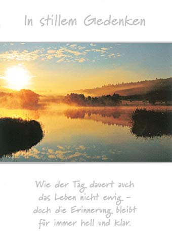 bsb Trauerkarte zur Beerdigung - Beileidskarten mit Umschlag - Trauerkarte hochwertig mit Sonnenuntergang am See - Herzliches Beileid Karte Trauer - Kondolenzkarte in 11,5 x 17,0 cm