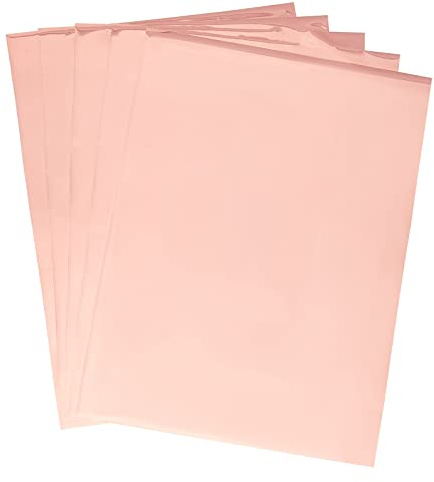 SUPERFINDINGS 50 Blätter 29x18.5cm Leichter Lachs Papier Metallic Transferfolie Rechteck Transferfolie Papier Reaktives Folienpapier aus Kunststoff für Karten DIY Dekoration