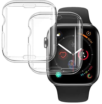 CCLKHY 2 Stück Hülle kompatibel mit Apple Watch 1/2 / 3 Series 42mm Schutzhülle Weiche Ultradünne TPU Vollständige Abdeckung Cover Case, Schutzfolie für iWatch Series 1/2 /3 42mm