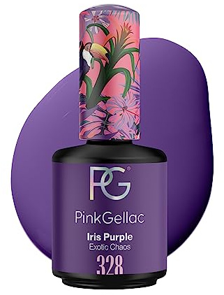 Pink Gellac UV Gel Nagellack - 328 Iris Purple 15 ml - Lang Anhaltend UV Nagellack Violett - Gel UV für 14 Tage Nägel in Salonqualität - Made in Holland