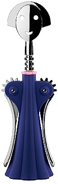 Alessi Anna G. AM01 DAZ - Design-Korkenzieher, aus Thermoplastischem Harz und Verchromtem Zamak, Blau