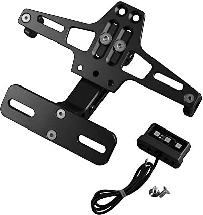 CENPEK Adjustable Aluminum Motorcycle License Number Plate Holder Bracket Cnc Frame With Led Light Adjustable for R25 R3 MT03 MSX