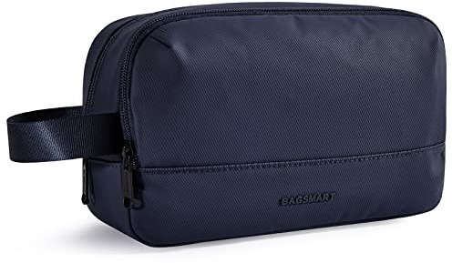 BAGSMART Herren Reise Kulturbeutel, Wasserabweisendes Dopp Kit für Reisen | Kulturtasche für Männer, Leichte Rasiertasche Passend für Vollwertige Toilettenartikel (Blau)