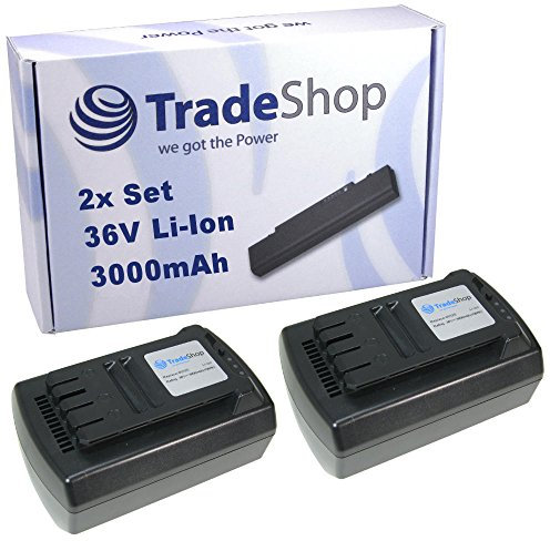 2X Trade-Shop Premium Li-Ion Akku 36V / 3000mAh / 108Wh für Garden Feelings R1S-360-AH-C 36V