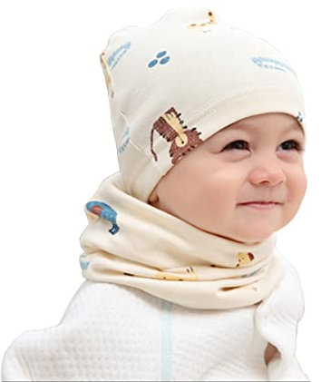 MAKFORT Loop Kinder Mit Beanie Mütze Kinder Baumwoll Schals Baby Schals Winter Loop Schal Junge Und Mädchen