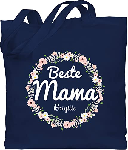 Baumwolltasche - Beste Mama Mutti mit Namen - Unisize - Navy Blau - stofftasche ist die personalisierte tasche mom geschenke für mütter mama, taschen mummy bag muttertag stoffbeutel mama-tasche