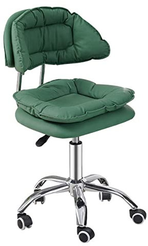 SOVORM Hocker Stuhl Drehbarer Rollhocker aus Metall Höhenverstellbarer Barhocker PU-Leder Wasserdichter Hebearmsitz mit Rückenlehnen für Küchenschreibtischstuhl Thekensalonbüro The New