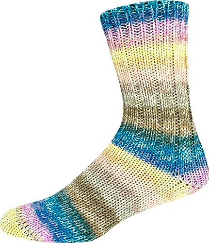 ONline Supersocke 6-fach 150g Sort. 349 Merino Color 2919 - grau/hellgelb/blau