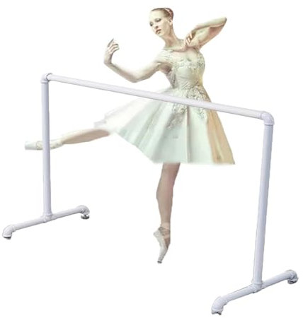 Ballettstange Eisen-Ballettstange für Tanzräume im Haushalt, ideal für Pilates, Beindruck, Fitness und Dehnung (Color : White, Size : 2M/6.6FT)
