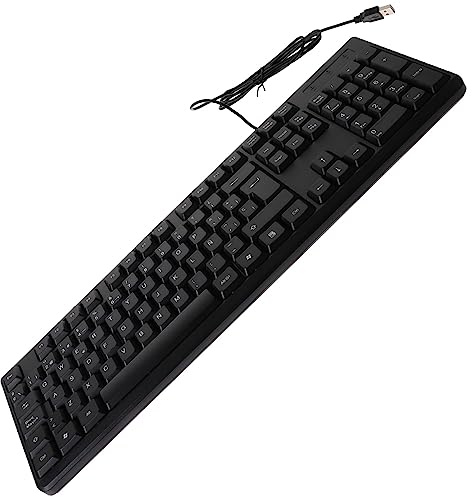 OSALADI Tastiera Tastierino 104 Tasti USB Cablata Full Size | Abs Nero, Input Numerico Comodo, Uso Home e Office, Layout Standard per Produttività e Comfort