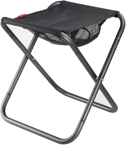 MaikOn Faltbank, tragbare Faltstühle, Campinghocker, zusammenklappbarer Campinghocker mit Netz-Aufbewahrungstasche, Outdoor-Slacker-Stuhl, Größe: 31 x 36 x 40 cm (Farbe: Blau) (Color : Svart)