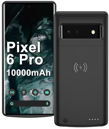 Fraternize 10000mAh Akku Hülle für Google Pixel 6 Pro 6,7 Zoll, tragbare und robuste Schutzhülle mit kabellosem Laden, TY-102W