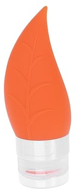 Angoily 40ml Silicone Refillable Bottle Set, Tree Leaf Shape Orange Lotion and Shampoo Container for Travel and Cosmetics