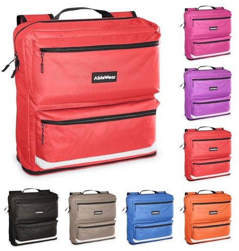 AbleWear Red Mobility Scooter Bag - Expandable Storage, Disability Aids, Electric Mobility Scooter Bag