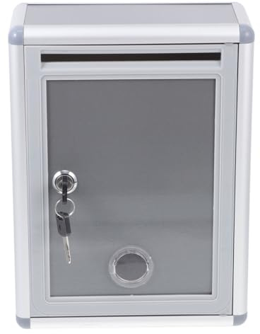 Vorschlagsbox Aus Aluminiumlegierung Mit Schloss Wandmontierbarer Briefkasten FüR BüRo Und Schule 11.02X8.27X3.94In Sicherer Postfachkarten Briefkasten FüR Notizen Geld Und VorschläGe