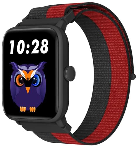BIGGERFIVE Smartwatch Kinder, Fitness Tracker Uhr Digitale Fitnessuhr mit Schrittzähler, 24/7 Puls, 5ATM Wasserdicht, Schlaf-Monitor, Wecker, 1,5 HD-Touchscreen für Mädchen Jungen 3-14, Nylon