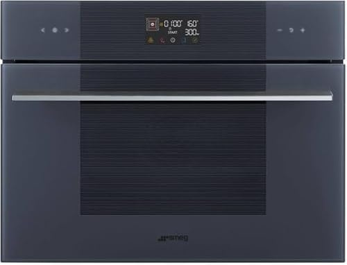 SMEG Micro ondes Combiné Encastrable SO4102M1G, Linéa, Neptune grey, Combiné compact