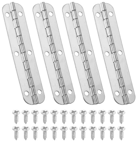 PATIKIL 4 Stück Mini Scharniere Klappbar 180 Grad, 65x15mm Metall Scharnier Steckverbinder mit Schrauben, Kleine Klappscharniere Silber Türscharniere für Schmuckbox Holzkisten Schubladen