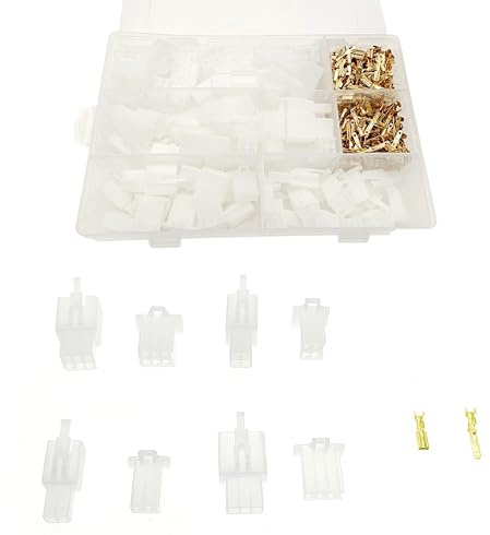 JZK Set di 380 connettori per auto, 2,8 mm, 2, 3, 4, 6 pin, maschio, femmina, set di morsetti a crimpare per moto, auto, barca