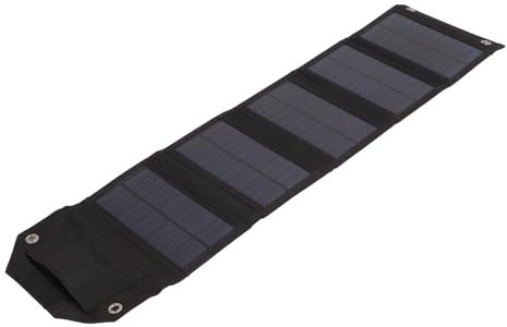 Chargeur Solaire 21 W, Chargeur de Panneau Solaire Pliable Portable avec Port de Sortie USB 5 V 3 A, Panneau D'urgence ETFE, pour Camping, Randonnée, Sac à Dos (SPB5Z B Noir)