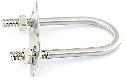 Juego de 4 pernos en forma de U M6 × 35 mm × 110 mm, pernos en U redondos de acero inoxidable 304 con tuercas y placas con tuerca hexagonal, placa, arandela for fijar soportes de tubos de cables de co
